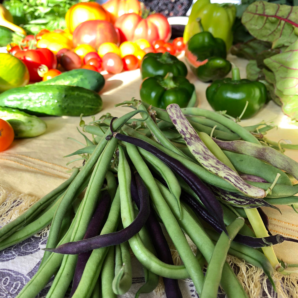 Summer Beans, Greens, Onions, Chard, Okra, etc.